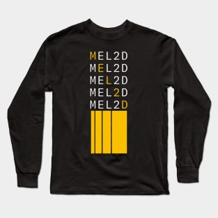 Mel2D T-shirt with golden stripes, golden and white letters Long Sleeve T-Shirt